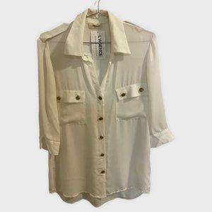 NWT L'AGENCE Silk Button Down Blouse, Sz S